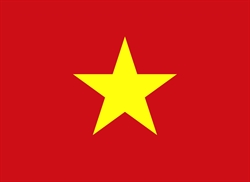 [ai] A red flag featuring a large yellow star in the center, symbolizing the national flag of Vietnam.